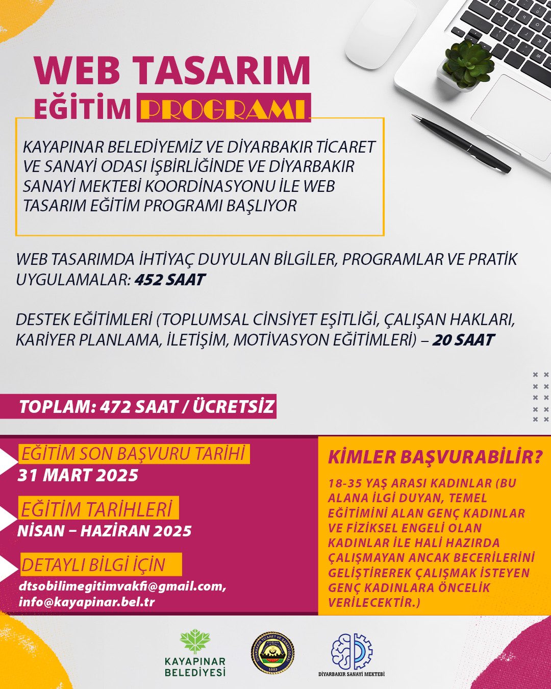 Üç kurum, üç mesleki eğitim ve her şey kadınlar için