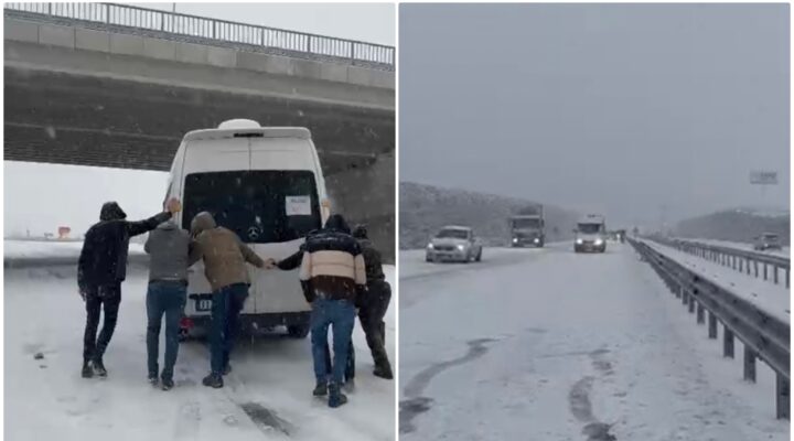 Diyarbakır Devegeçidi’nde Kar ve Buzlanma Trafiği Felç Etti